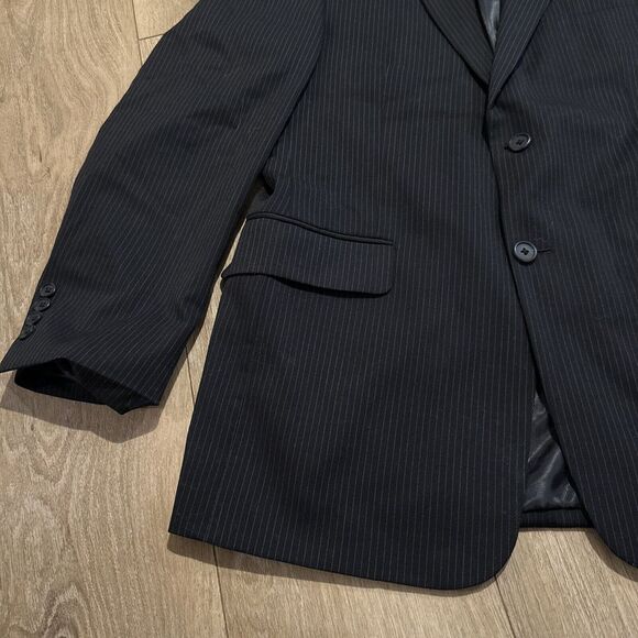 Sport Coat Jacket Men's 38 Reg Black Pin‎ Stripe 100% Wool Preowned - Picture 3 of 10